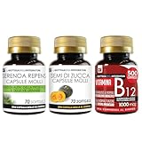SERENOA REPENS 70 Weichkapseln – Kürbiskerne 70 Weichkapseln – Vitamin B12 500 Tabletten | Prostata und Energie