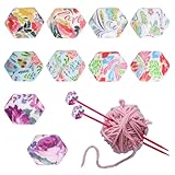 Ymapinc 10 Stück Stricknadelspitzenschutz, sechseckige Maschen-Stopper, Druck-Stricknadelhalter, Silikon-Stricknadel-Endkappen, Stricknadeln, Spitzenschutz, Nadelspitzenabdeckung