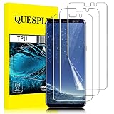 QUESPLE [3 Stück] TPU Schutzfolie für Samsung Galaxy S8 Folie, Anti-Kratzen, HD Klar Blasenfreie Weich Samsung S8 Display Schutz, Fingerabdruck-ID Unterstützen