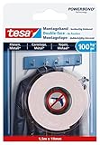 tesa Powerbond Montageband für Fliesen & Metall Extra Stark, mit bis zu 100 kg Haltekraft pro Meter - doppelseitiges Montageklebeband für glatte Oberflächen – 1,5 m x 19 mm