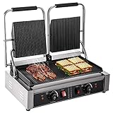 NOALED Kommerzielle Sandwichpresse, 220 V, elektrische Sandwichpresse, Grill, 3600 W, Sandwichpresse, Toaster, Doppelköpfe, Panini-Grillpresse, Toaster, Sandwich Comme