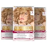 L'Oréal Paris Permanente Haarfarbe, 100% Grauhaarabdeckung, Haarfärbeset mit Coloration, Shampoo und 3-Fach Pflege Creme Farbe, Excellence Creme, 8 Blond, 3 x 268 g