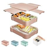 CALIYO Lunchbox Erwachsene & Kinder, 1550ML Auslaufsicher Bento Box,Brotdose Kinder mit Fächern,Vesperdose für Kindergarten & Schule,Jausenbox Brotdose für Picknick Arbeit Reisen