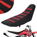 Anxin Universal Motorrad Greifer Sitzbezug Gummi Soft Skin Covers Fit for Most of Dirt Bike Sie SX CRF KXF RM YZ YZF KLX 125 250 150 200 250 350 450 Dirt Pit Bike Off Road Rot