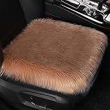 Xiyocadt lammfell autositzbezug, Autositzkissen, autokissen winterplüsch, Faux Lammfell Auto Sitzauflage, Universell für Autositz, Bürostuhl und meisten Stühle (XL,Hellbraun)