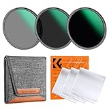 K&F CONCEPT 67mm ND Filterset ND8 + ND64 + ND1000 Filter + Tasche + 3 Tücher mit Fester Neutraldichte 3/6/10 Blendenstufen, Nanobeschichtung, HD, wasserdicht (Nano Dazzle-Serie)