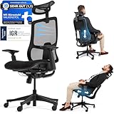 VALKENSTOL M5 Ergonomischer Bürostuhl - Höhenverstellbare Rückenlehne, Polster-Sitz - Bürostuhl Ergonomisch Schreibtischstuhl Office Chair Bürostühle