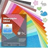 50x Blatt Glitzerpapier zum Basteln - Glitterpapier 300 g/m² - Glitzer Papier zum Basteln - Basteln & Gestalten