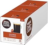 NESCAFÉ Dolce Gusto Grande Intenso, 48 Kaffeekapseln, Arabica Bohnen aus Südamerika, Haselnussbraune Crema, Aromaversiegelte Kapseln, 3er Pack (3 x 16 Kapseln)