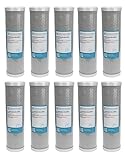 10x Trinkwasserladen 10' Aktivkohle Filter für Umkehrosmose, Kokos Filterkartusche, Trink- u. Brunnenwasser & Geschmacks- u. Geruchsneutralisierung