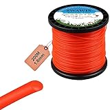 SWAWIS Trimmerfaden 1,6mm/200m, Rasen Mähfaden Ersatzfaden Rasentrimmer, Rund Ersatz-Trimmer Leine Nylonfaden Motorsense Trimmerschnur für Weed Grass Yard oder Garden, Orangerot