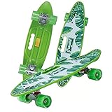 Mini Cruiser Retro Skateboard Komplettboard für Kinder Jugendliche mit LED Leuchtrollen und Tools für Anfänger