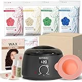 KOTAMU Waxing Set, Professionelles Digitales Wachswärmer, Silikonschale, 400g Wax, Wachs Haarentfernung Maschine für Augenbrauen, Wachswärmer für Den Heimsalon für Frauen und Männer