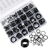 360 Stk Gummi O Ringe Dichtungsringe Sortiment Kit, Dichtungen Gummiringe, Dichtringe Flachdichtung Dichtungssatz Schwarz für elektrische Hydraulik, Sanitär, Dichtungsscheiben, 24 Größen