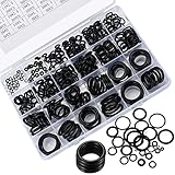 360 Stk Gummi O Ringe Dichtungsringe Sortiment Kit, Dichtungen Gummiringe, Dichtringe Flachdichtung Dichtungssatz Schwarz für elektrische Hydraulik, Sanitär, Dichtungsscheiben, 24 Größen