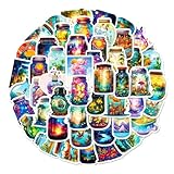 Magische Glas-Szenen-Vinyl-Aufkleber für Laptop, Wasserflasche, Koffer, Skateboard, Tagebuch, Teenager und Erwachsene, 50 Stück