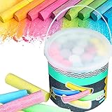Smart-Planet Straßenmalkreide 20 Stück 6 Farben Kreide für Kinder zum Malen auf der Straße abwaschbar Kinderkreide -Malkreide im Eimer
