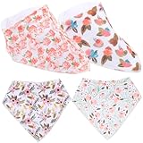 Milisten 4 Stück Headscarf Bib Spucktücher sabbern Babys Neugeborenes Lätzchen für doppellagiges Neugeborenen-Lätzchen Säuglingslätzchen Lätzchen reine Baumwolle