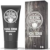 Viking Revolution Mikrodermabrasion Peeling Gesicht Männer - Face Scrub & Gesichtsreinigung für Tiefenreinigung, Gegen Mitesser & Eingewachsene Haare - Pre-Shave Gesichts Peeling (1er-Pack) 150 ml