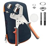 Vasmeiy Ösenzange Set, Magnetische Ösenpresse mit 400 Ösen, 200 × Ø6 mm und 200 × Ø10 mm, Ösenstanze mit Wechselbarem Stanzkopf, Ösenzange für Planen, Leder, Stoff, Vorhänge, Markisen, Banner