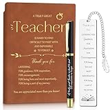 Tenare Dankeschön Geschenke für Lehrerin Leder Notizbuch Kugelschreiber und Danke Lesezeichen Set Abschiedsgeschenke für Lehrer Anerkennungsgeschenke Inspirierendes Briefpapier für Frauen Männer