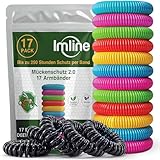 Mückenschutz Armband (17 Stück) Anti Mückenarmband für Camping – DEET-freier Schutz gegen Mücken