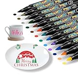 Topspitgo porzellanstifte Set,helle Farben Wasserfester keramik stifte für Glas,Stein, Tassen Muscheln und Verschiedene Keramiken (12 Farben)