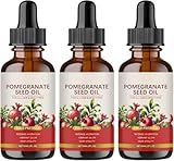 3Pc Pomegranate Seed Oil | 60ml Cold Pressed Pomegranate E-ssential Oil | Tiefenwirksame Feuchtigkeitsspendende Granatapfelkernöl Bio | Natürliche Rizinusöls Kaltgepresst Jojoba Bio für Frauen