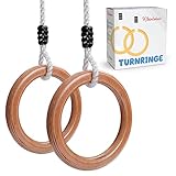 KLEINTOBER Premium Holz Turnringe für Kinder & Erwachsene I Outdoor & Indoor I Ringe I verstellbare Höhe I mit Anleitung für Fitness & Sport I mit Urkunde für Motivation I ideal für Geschenke