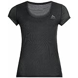 Odlo Damen Active F-dry Light Funktionsunterwäsche Kurzarm Shirt, Schwarz, M EU