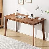 IOTXY Holz Kleiner Schreibtisch mit Schubladen - Computertisch im Heimbüro, Walnuss, 80cm
