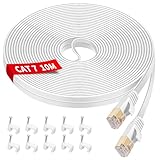 YIIFELL LAN Kabel 10Meter, 10Gbps Netzwerkkabel Cat 7 Ethernet Kabel Flach Internetkabel Lankabel mit Vergoldetem RJ45 Stecker für Router, Switch, Modem, Laptop, PS5/PS4, Smart TV, Xbox