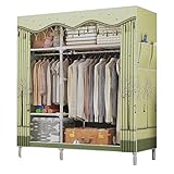 Kleiderschrank, Stoffschrank, Faltbare Garderobe mit Kleiderstange und Ablagen, Kleidungs Aufbewahrung, Textil Garderobe für Schlafzimmer,C-107x46x172cm