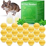 Yineaae Mäuse Vertreiben, 24 Stück Giftfreie Rattengift Mäuseköder, Rattenabwehr Mäusegift- Natürliche Pfefferminzöl, Extra Stark Anti Spinnen, Rattenabwehr, Ameisen für Haus und Garten- Gelb