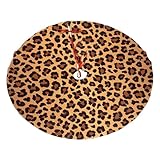 Weihnachtsbaumdecke mit Leopardenmuster, Plüsch, weich, für Neujahr, Zuhause, Party, Urlaub, Dekoration