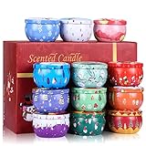 Duftkerze Set 4 Stück, Weihnachtskerze Duftkerzen Geschenkset Für Frauen, Aromatherapie Kerzen Aroma Kerzen, Natürliches Sojawachs Kerze für Muttertag, Weihnachten,Geburtstag, Valentinstag, Yoga