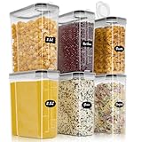 Withosent 6 Vorratsdosen mit Deckel, Aufbewahrungsbox, luftdicht, Kunststoff, Müslibehälter, Vorratsdosen-Set