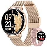 Sanorum Smartwatch Damen, 1,39' HD Fitnessuhr mit Telefonfunktion, Menstruationszyklus, 120+ Sportmodi, 24H Pulsuhr SpO2, Schlafmonitor, Kalorien, Fitness Tracker Sportuhr für iOS Android Roségold