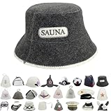 GMMH® Saunahut aus Wollfilz, Saunamütze für Damen und Herren mit witzigen Motiven, Filz Kopfschutz Saunakappe Filzkappe Mütze Filzhut Hut Kappe für Sauna, Banya, Finnische Sauna (Sauna Grau 1507)