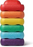 Livista Stapelsteine - Balancesteine - Regenbogen - 6 Stück - Balancespielzeug - Quadratisch