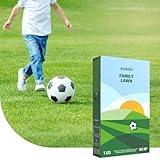 Family Lawn - Sport- und Spielrasen-Samen - 1 kg für 50 m² - Widerstandsfähig bei intensiver Nutzung - Schnelle Regeneration nach Schäden - Mit Beschichtung für optimale Keimung