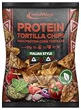 IronMaxx Protein Tortilla Chips – Vegan Italian Style 60g | Knusprige Eiweißchips aus Soja & Maniok | High Protein Snack | Low Carb, ballaststoffreich, glutenfrei & vegan | Für bewusste Ernährung