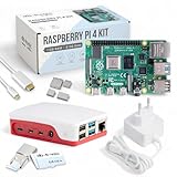 Raspberry Pi 4 2GB Starter-Kit | USB-C Netzteil 15W | Gehäuse | 64GB Edition | 4k Micro HDMI Kabel | Kühlkörper Set