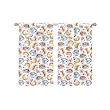 Highdi 2 Stück Kurzgardine Modern Wohnzimmer Küchen, Kurzer Vorhang Fenster Durchscheinend Fenstergardinen, Bistrogardine Stab Tasche Halbe Fenster Behandlung für Home Decor (Dim Sum,W80xL150cm)