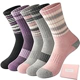 Caldodo Thermosocken Wollsocken Damen 5 Paare, Wintersocken Warme Dicke Thermo Socken Frauen Wandersocken Trekking Arbeitssocken Atmungsaktiv Sportsocken Wolle Frottee Socken Geschenke