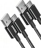 Anker USB C Kabel, Ladekabel USB C Nylon Geflochten Schnellladekabel, USB auf USB C Kabel für Samsung Galaxy S24 S23 S22 Ultra Note 20 iPhone 16 15 14 Pro Max iPad MacBook