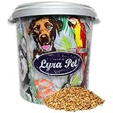 Lyra Pet® 10 kg Fettfutter Basic in 30 L Tonne | Ganzjahres Wildvogelfutter | Kalorienreiches Streufutter für Wildvögel | Energiequelle im Sommer & Winter | Ideal für Körnerfresser