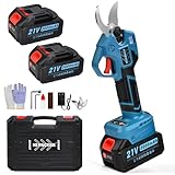 Akku Astschere,KLYNGTSK Elektrische Baumschere Professionelle Gartenschere Elektrisch mit Akku,MAX 25 mm Schnittdurchmesser mit Sicherheitsschalter,2 * 3000mAh Akkus für 8-10Arbeitsstunden