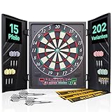 Ultrasport Dartscheibe Elektronisch Profi Set mit Türen I Elektronische Dartscheibe für 1-8 Spieler mit 15 Darts, 15 Pro Flights, 100 Pfeilspitzen, 3 Startlinien I Dartautomat