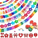 Bunt Girlande Papier, 8 Stück Hängenden Partygirlanden, Geburtstagsgirlande Partygirlanden Deko, Papiergirlande Set für Abschlussfeier Geburtstag Hochzeit Karneval Fasching Party Dekoration (B)